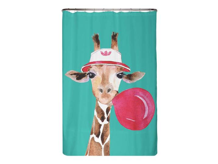 Rideau de douche PS recyclé Girafe Microfibre Multicolore 120 x 180cm