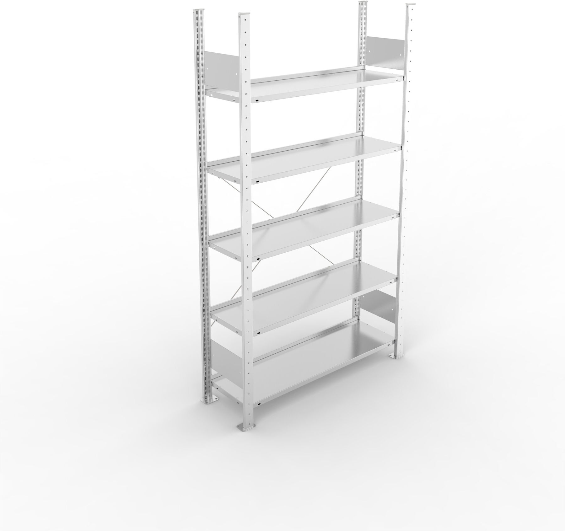 META S3 COMPACT Büroregal 1850x1000x300 mm (HxBxT), mit 5 Böden, 80 Kg Fachlast, verzinkt (200177998)