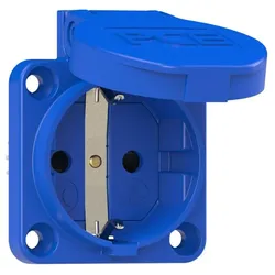 PCE 109-0bc Schutzkontakt-Anbausteckdose 50x50 nat Shutter IP54 schraublos (blau) 1090bc