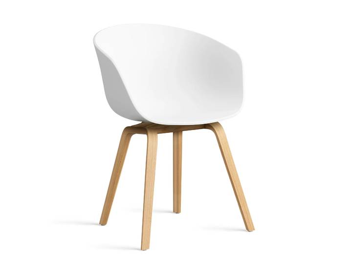 HAY About a Chair 22 2.0 Stuhl Weiß lackiertes Eichen­gestell