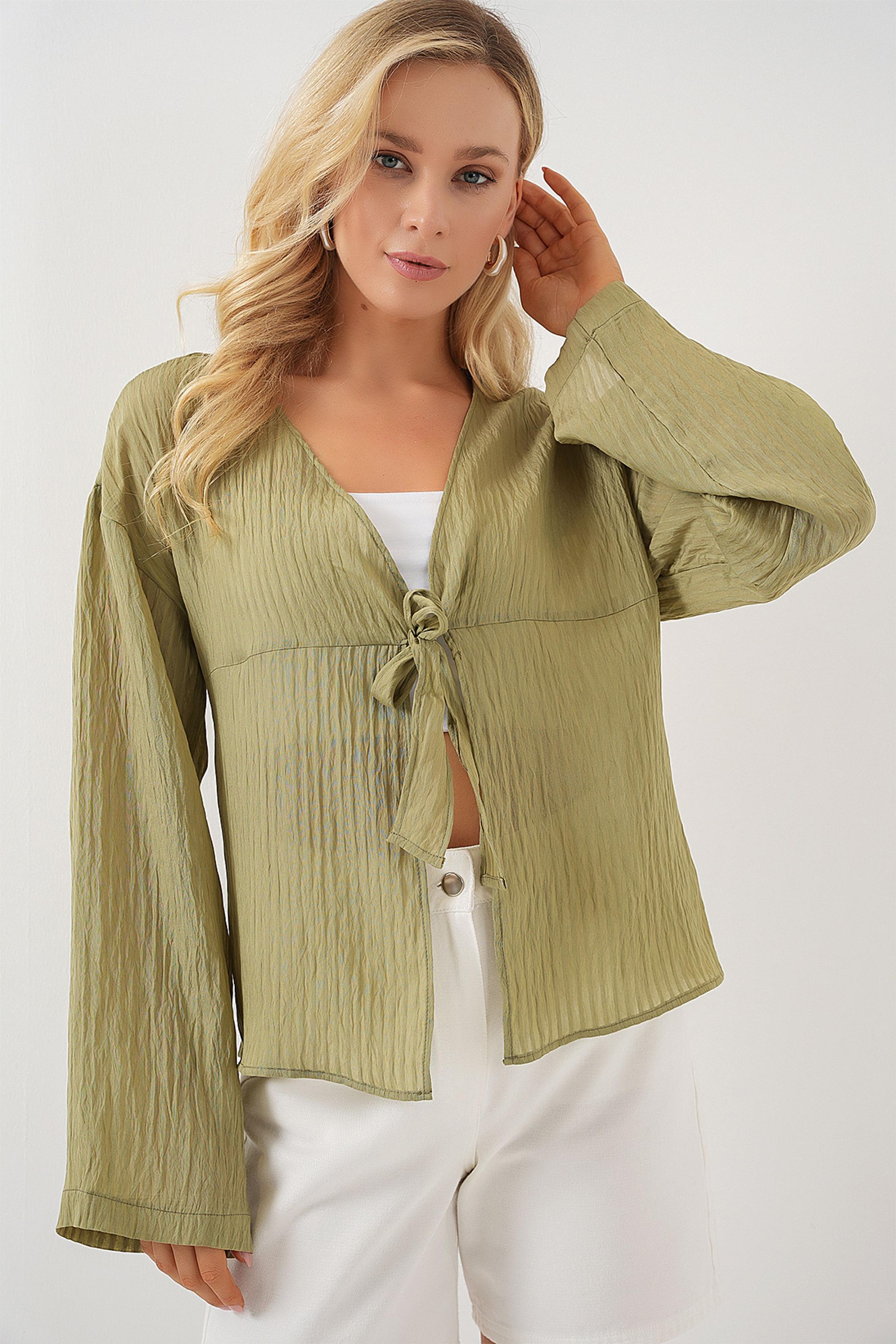 V-hals Blouse met Strik