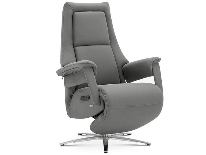 Relaxsessel CAMPO DE FIORI MONROE Echtleder grau