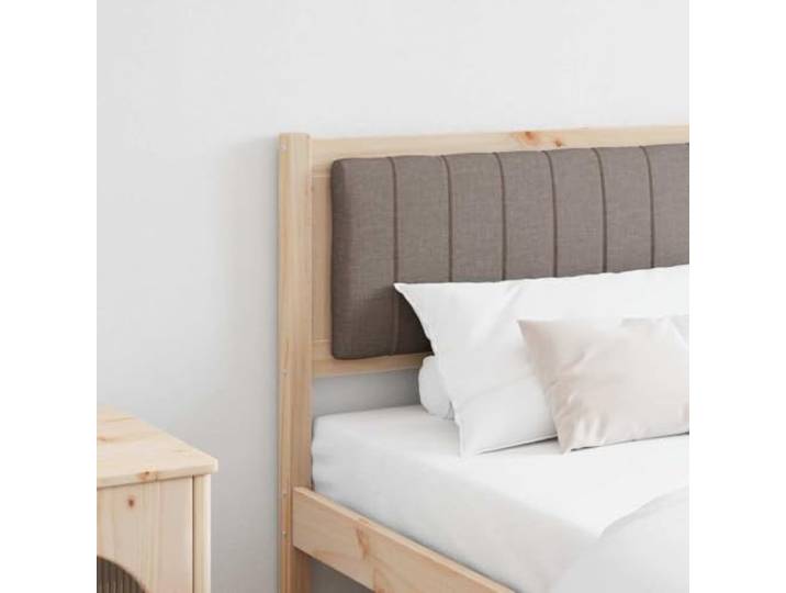 Gepolstertes Kopfteil braun 180 cm aus massivem Kiefernholz, modernes Design mit geraden Linien, gepolstertes Rückenteil für Komfort und Eleganz, leicht zu reinigen.