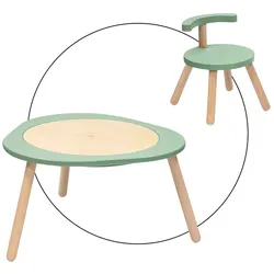 Stokke® MuTable™ Multifunktionstisch V2 inkl. Holzstuhl, gruen | natur