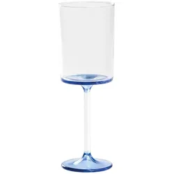 Zafferano Discobolo 4er-Set Weißweingläser aus mundgeblasenem Borosilikatglas, dünner Stiel und eleganter blauer Boden für Wein- und Sektverkostungen
