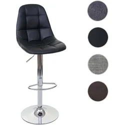 Barhocker HWC-A67, Barstuhl Tresenhocker ~ schwarz Kunstleder, Fuß chrom
