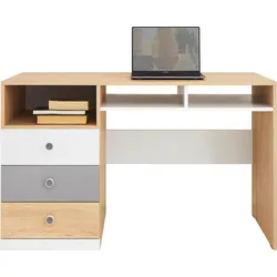 SCHREIBTISCH BRERA 125x55x76 cm Bürotisch Computertisch, Eichefarben