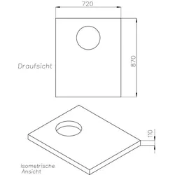Neuesbad Wannenträger für Hüppe Purano 90x80x2,6 SD 22545
