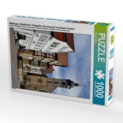 CALVENDO Puzzle Böblingen, Stadtkirche. Fotografie auf Leinwand von Nicola Furkert | 1000 Teile Lege-Größe 64x48cm Foto-Puzzle für glückliche Stunden