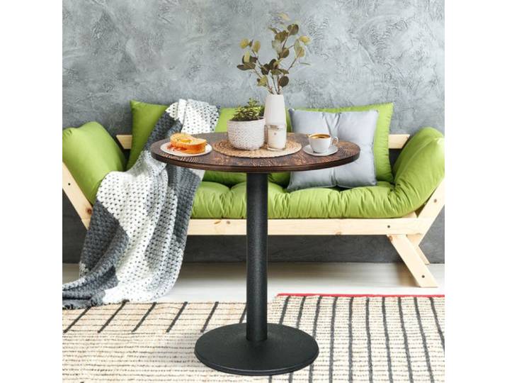 Table de manger PIPIPOXER Table de cusine avec Pies en fer et Table en bois Tableau pour Manger 70x70x75cm Couleur grain de bois