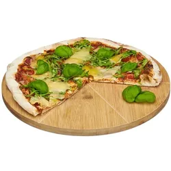relaxdays Pizzateller aus Bambus braun