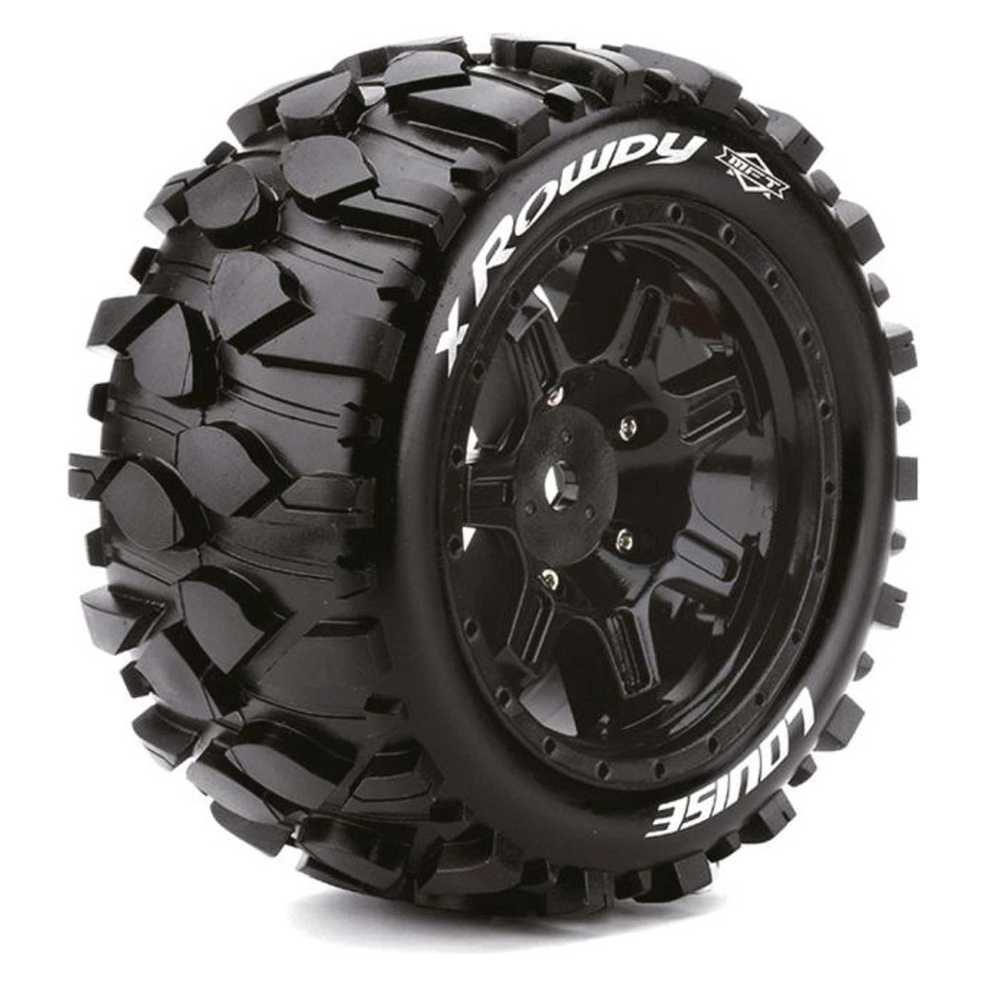 Louise x-rowdy sport-reifen felge schwarz 24mm traxxas x-maxx mft (2) (LOUT3351B)