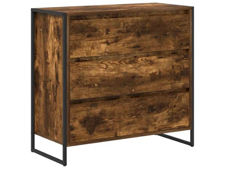 Sideboard Raucharbe 79 x 36 x 75.5 cm Holzwerkstoff Stahlbeine, Holzwerkstoff, industrieller Stil, rechteckige Form, Wohnzimmer