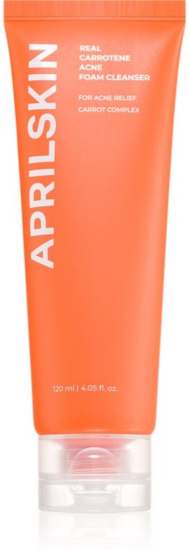 APRILSKIN Real Carrotene Acne Foam Cleanser deep-cleansing mousse for acne-prone skin 120 ml