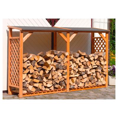 Kaminholzregal-Erweiterung PROMADINO "Speyer", braun, B:118,5cm H:148cm T:68cm, Holzwerkstoff, Kaminholzlager