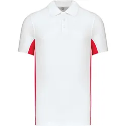 Kariban Unisex 2-farbiges Piqué Polo 'Flag' K232 white/red L