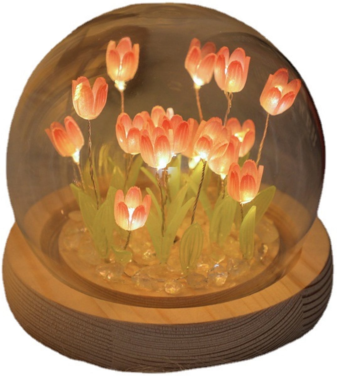 Tulpen Nachtlampje Roze - LED Sfeerverlichting op Batterijen - DIY Kit voor Kinderkamer en Slaapkamer