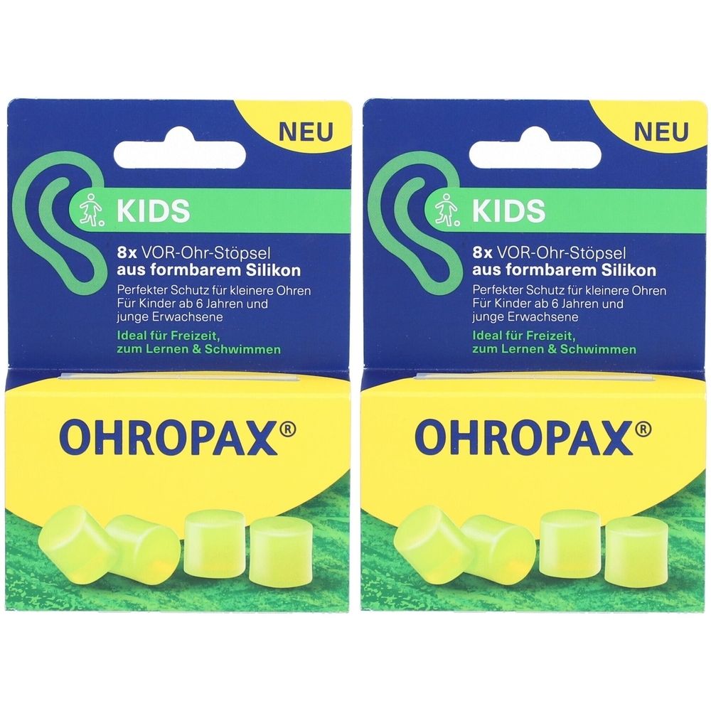 2x Ohropax Kids Silikon Vor-Ohr Stöpsel 2x8 St Ohrstöpsel
