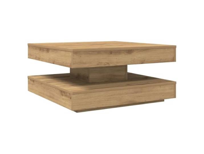 RJPLMFV Couchtisch, drehbar, 360 Grad, Holz, 70 x 70 x 34,5 cm Glatte Oberfläche, feuchtigkeitsbeständig, unteres Ablagefach, modernes Design, einfache Wartung