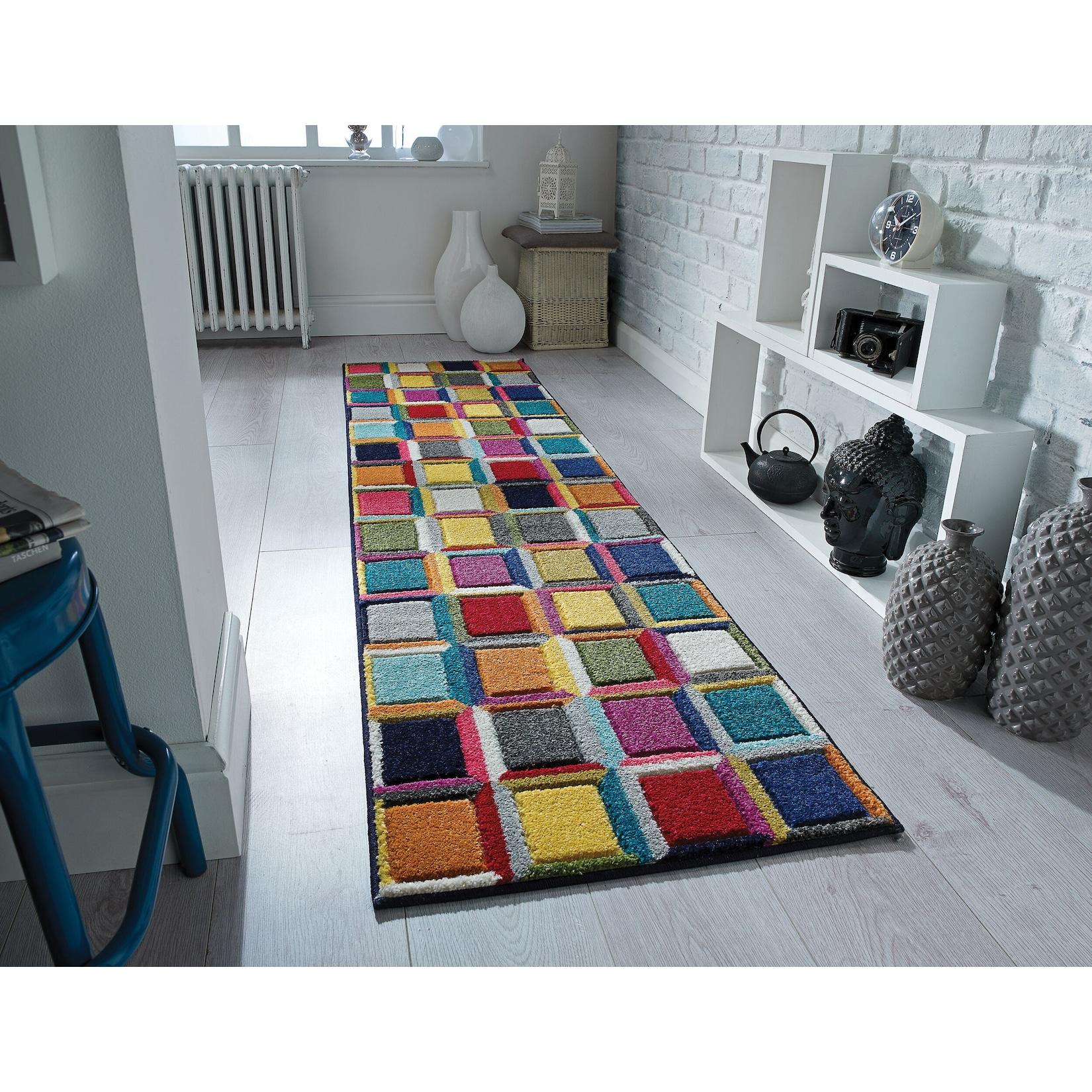 Läufer Blockmuster Bunt 66 x 230 cm - MEON Kadima Design
