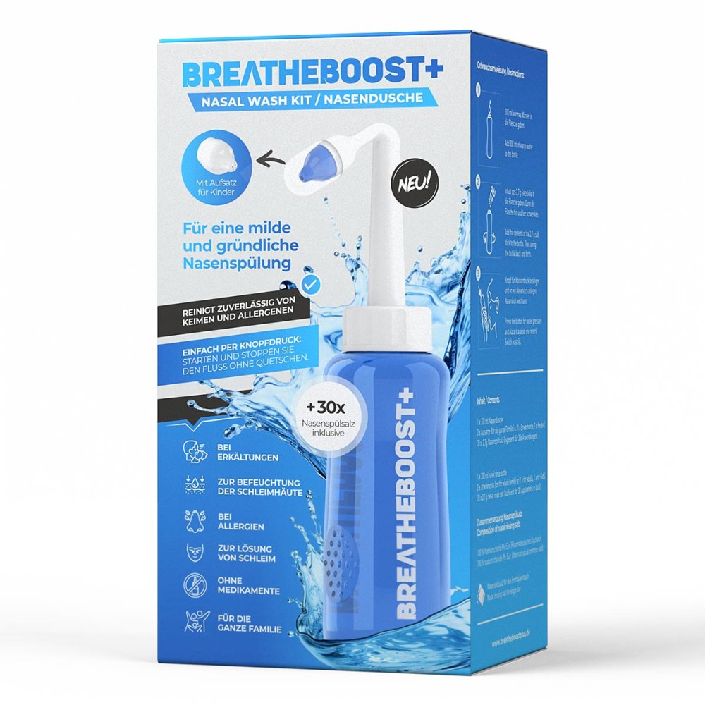 AW Products GmbH breatheboost+ Nasendusche inkl. 30x Salzlösungen 08106199