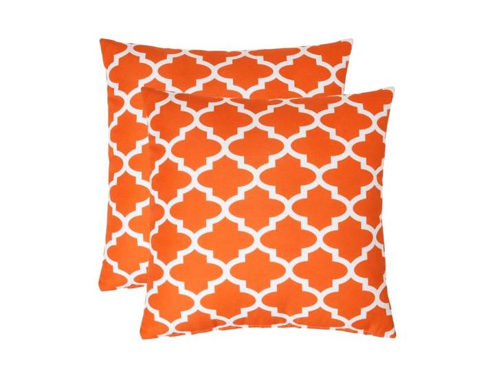 OUTDOOR-KISSEN NOLA 2er-Set 45/45 cm – orange gemustert