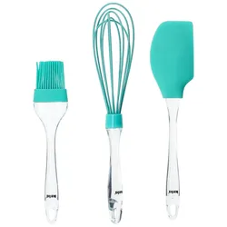 3tlg Back-Set ENNIE Pastelltürkis aus Silikon & Kunststoff - 11331