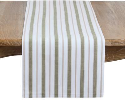 Saro Lifestyle Striped Farmhouse Table Runner - Decorative Runner for Dining Tables, Rustic Kitchen Decor and Everyday Tablescapes