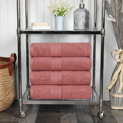 Superior Cotton Solid Highly-Absorbent Bath Towel - (Set of 4)