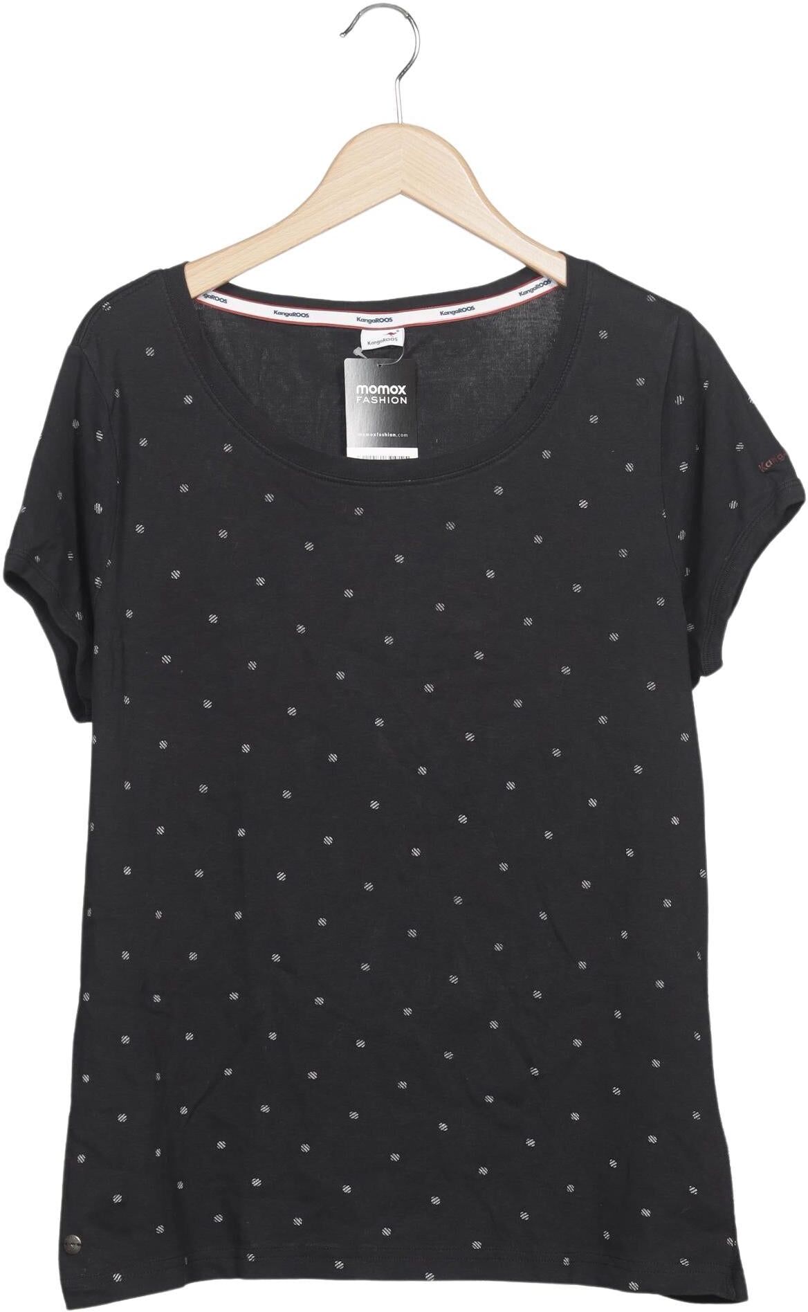KangaROOS Damen T-Shirt, Schwarz, Gr. EU 48, Baumwolle - Second Hand