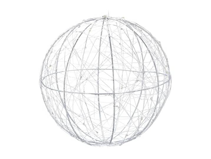 Relaxdays Boule décorative LED\, lot d 2\, décoration intérieure fenêtre\, sphère lumineuse\, à piles\, Noël\, diamètre 20 cm\, argenté