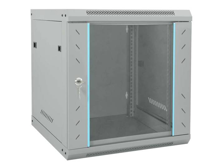 vidaXL Netzwerkschrank mit Speicher Grau 53 x 60 x 60 cm Stahl