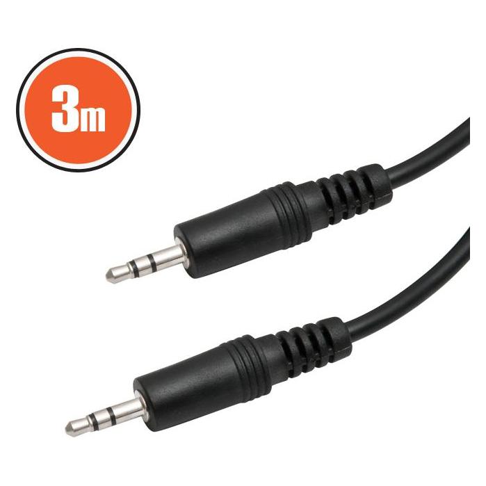 Delight 2 x 3,5 Jack Audio 3m schwarz (3 m, AUX Kabel) (54828529)