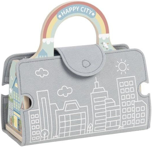 Tooky Toys Tooky Toy Wooden and Felt City Play Set - Modular Components for Kids
