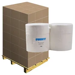 Toilettenpapier Großrolle hochweiß 2-lagig, Palette Palette mit 42 Pack a 6 Rollen 28 cm Durchmesser, 2-lagig