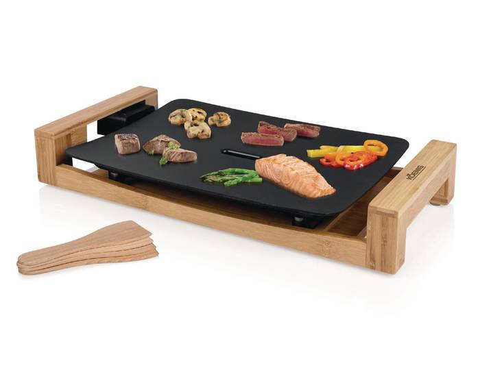 Tischgrill KOENIG Bamboo , schwarz, Kontaktgrill_Standgrill_Tischgrill_Teppanyakigrill, Tischgrill