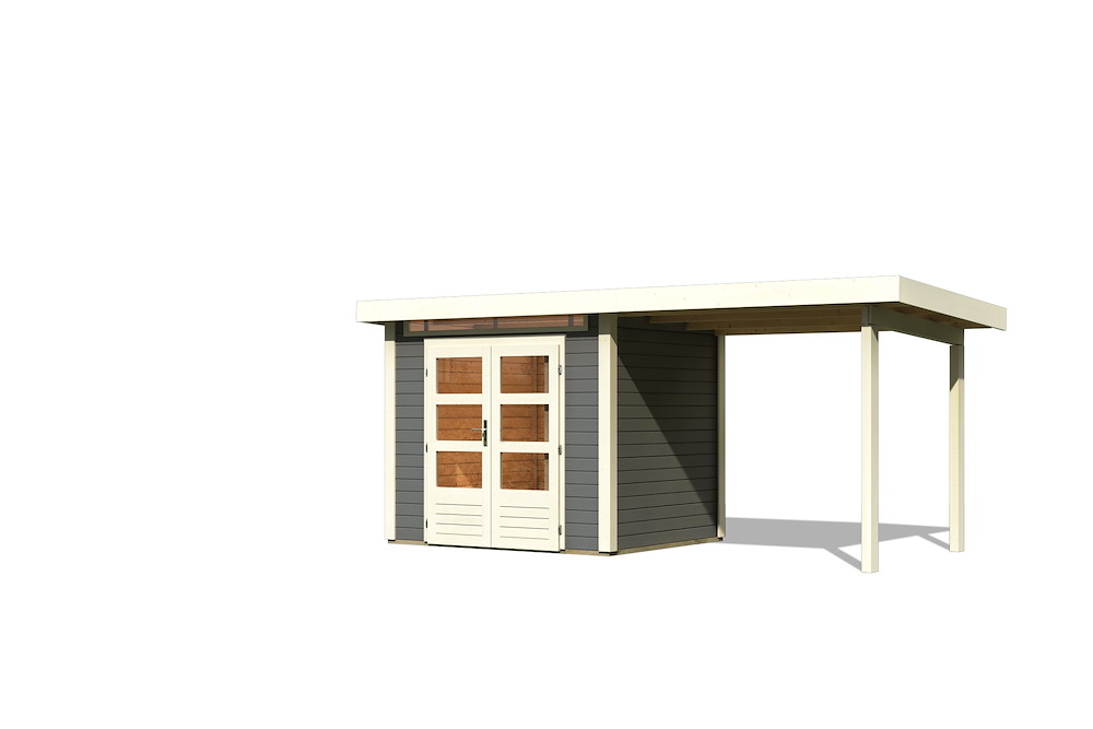 KARIBUHOLZT GH Kandern 2 tgrau 244x204x230 Anbaudach 300cm 16954134