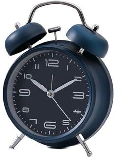 Daily Discovery Retro Twin Bell Alarm Clock 4 Inch Silent Non Ticking Table Clock With Luminous Dial green