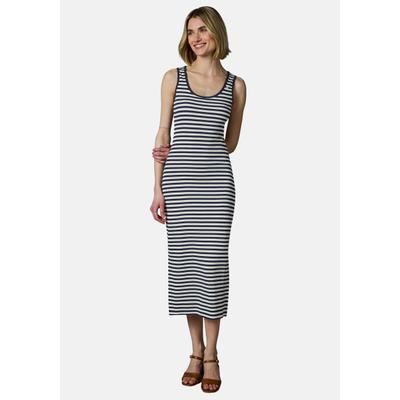 Shirtkleid RAGWEAR "Montyca Stripes YOUMODO", Damen, Gr. XL (42), Normalgrößen, Kurzarm, schwarz-weiß (navy), Material: 95% Baumwolle, 5% Elasthan, körpernah ca. Mitte Wade, Rundhals, Ärmel ohne Ärmelschlitz normaler Saum, Kleider Shirtkleid,...