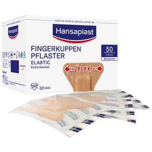 Hansaplast Pflaster Fingerkuppenpflaster 50 Strips, elastisch, 5 x 4,4 cm