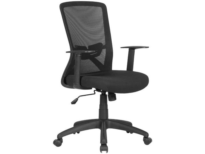 Mid.you Drehstuhl, Schwarz, Kunststoff, Drehkreuz, 52.5x95.5-103x60.5 cm, Wippmechanik mit Härtegradeinstellung, abwischbar, Büromöbel, Bürostühle, Drehstühle