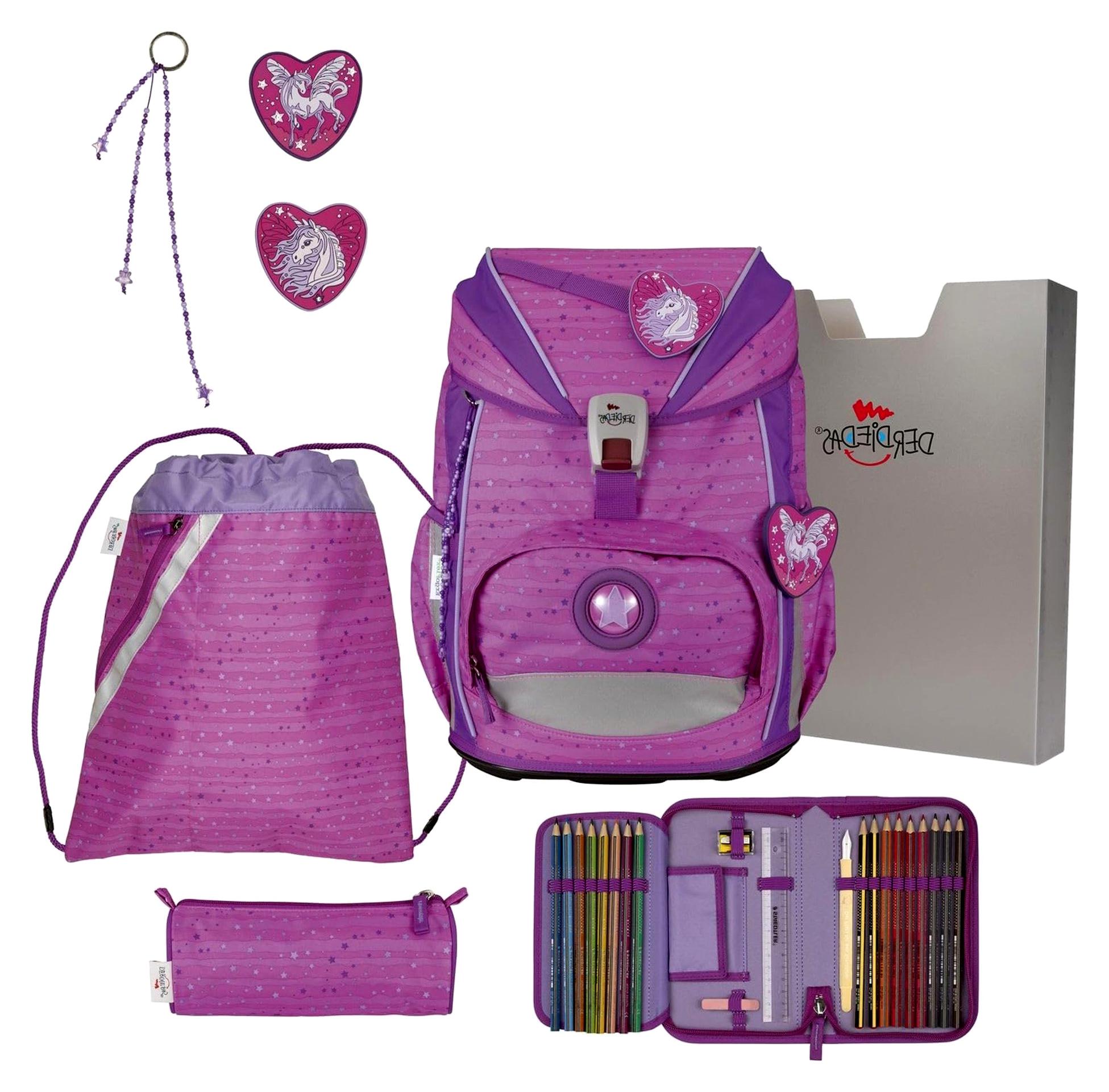 Schulranzen ErgoFlex Light Set 6-teilig Purple Unicorn pink