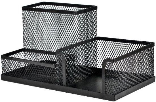 OEM Moderne Metalen Bureauorganizer en Pennenhouder met Meerdere Compartimenten - Zwart