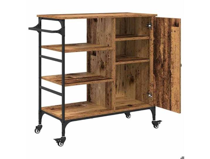 Soldes Printemps  Chariot de cuisine - BURKE - Desserte cuisine - Bois ancien 87 5x38 5x84 5 cm DD259