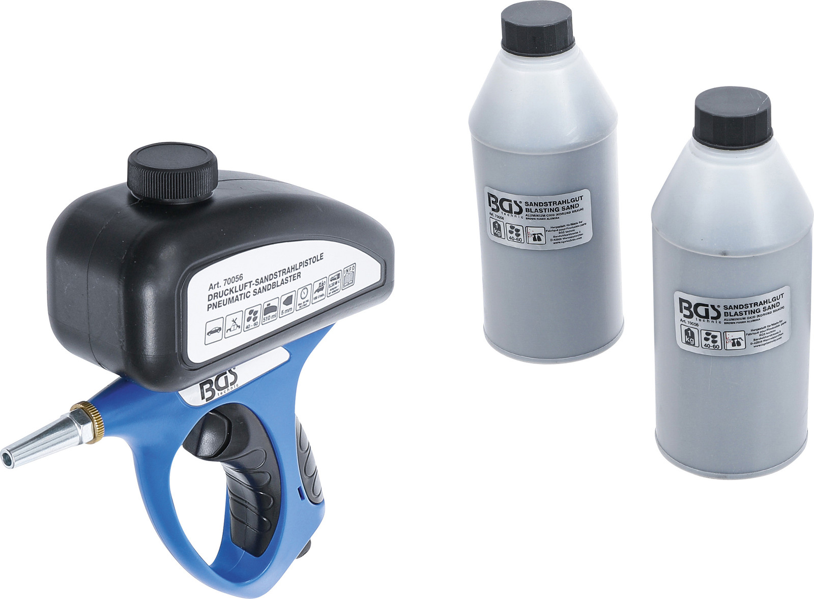 BGS technic pneumatische straalketel met accessoires, 2,8 kg