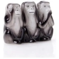 Wagner, Deko Figuren + Skulpturen, 00872/40SW - Drei Affen (schwarz-weiss)