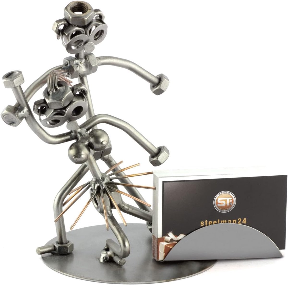 Handgemaakt uniek metalen beeldje Danser voor bureau decoratie - 572 gram