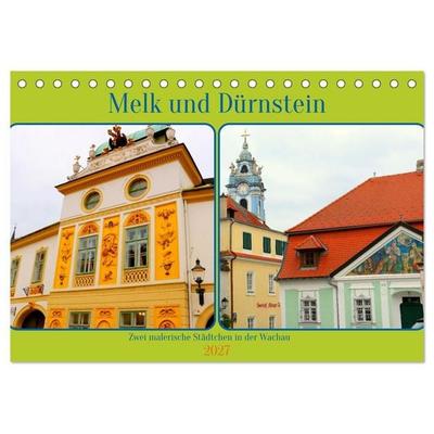 Melk und Dürnstein, zwei malerische Städtchen in der Wachau (Tischkalender 2027 DIN A5 quer), CALVENDO Monatskalender