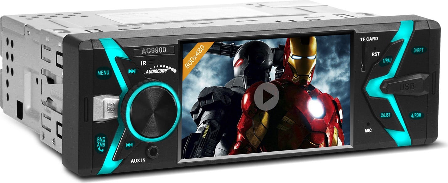 Audiocore Autoradio met scherm, Bluetooth, USB en SD-sleuf, MP3/WMA/WAV ondersteuning, AC9900