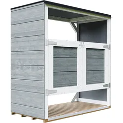 MÜLLTONNENBOX 2er 240L, M980A-CAVERN STEEL, aus wetterfestem LP Smartside Holz